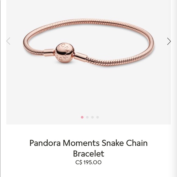 Rose Gold Pandora Snake Chain Bracelet - Picture 1 of 4